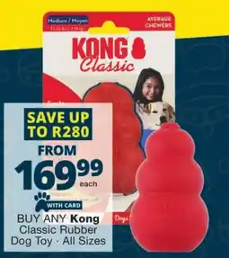 Checkers Kong Classic Rubber Dog Toy offer