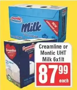 Frontline Creamline or Montic UHT Milk offer