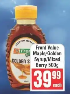 Frontline Front Value Maple/ Golden Syrup/ Mixed Berry offer