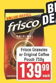Frontline Frisco Granules or Original Coffee Pouch offer