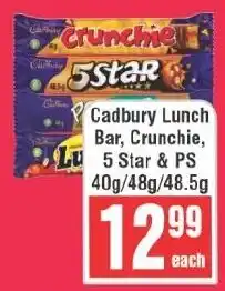 Frontline Cadbury Lunch Bar, Crunchie, 5 Star & PS offer