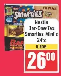 Frontline Nestle Bar-One/ Tex Smarties Mini's offer
