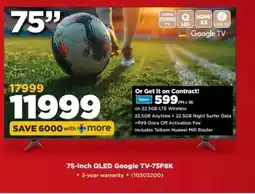 HiFi Corp 75-Inch QLED Google TV-75P8K offer