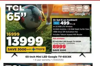 HiFi Corp 65-Inch Mini LED Google TV-65C6K offer