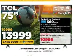 HiFi Corp 75-Inch Mini LED Google TV-75C6KS offer