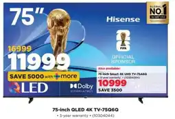 HiFi Corp 75-inch QLED 4K TV-75Q6Q offer