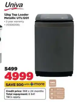 HiFi Corp Univa 12kg Top Loader Metallic UTL1201 offer