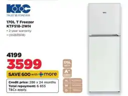 HiFi Corp 170L T Freezer KTF518-2WH offer