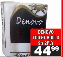 Advance Cash n Carry DENOVO TOILET ROLLS 9's 2PLY offer