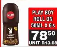 Advance Cash n Carry PLAY BOY ROLL ON 50ML X 6's offer
