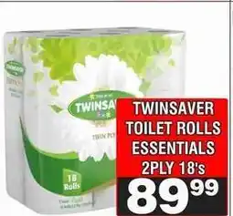 Advance Cash n Carry TWINSAVER TOILET ROLLS ESSENTIALS 2PLY 18's offer