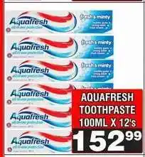 Advance Cash n Carry AQUAFRESH TOOTHPASTE 100ML X 12's offer