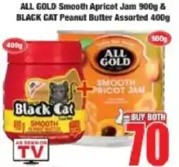 Boxer All Gold Smooth Apricot Jam & Black Cat Peanut Butter Assorted offer