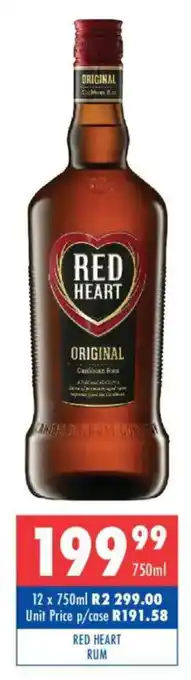 Ultra Liquors Red heart rum offer