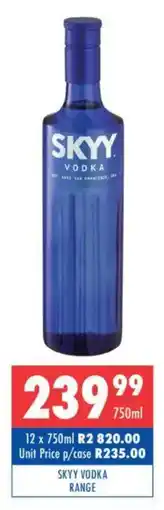 Ultra Liquors Skyy vodka range offer