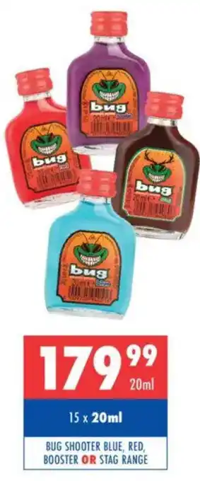 Bug shooter blue, red, booster or stag range