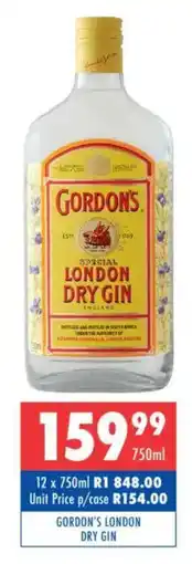 Ultra Liquors Gordon's london dry gin offer