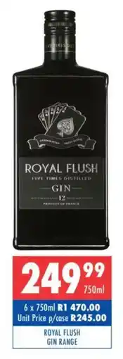 Ultra Liquors Royal flush gin range offer