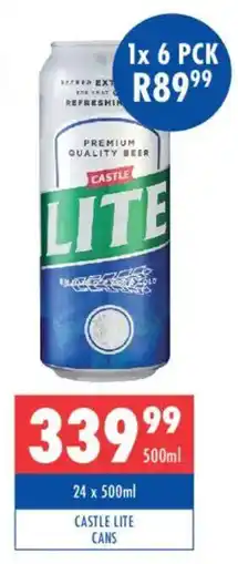Ultra Liquors Castle lite cans offer