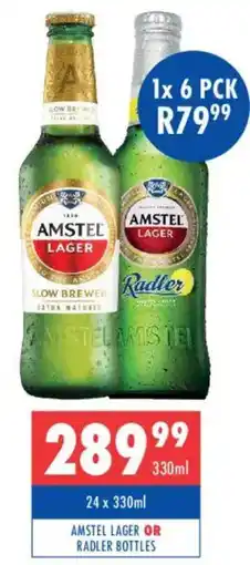 Ultra Liquors Amstel lager or radler bottles offer