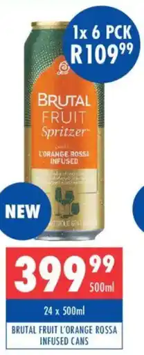 Ultra Liquors Brutal fruit l'orange rossa infused cans offer