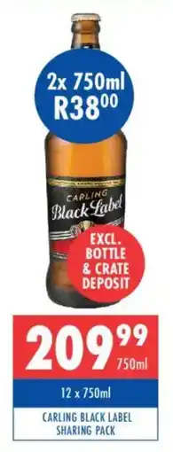 Ultra Liquors Carling black label sharing pack offer