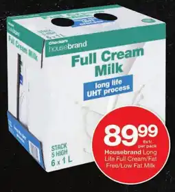 Checkers Housebrand Long Life Full Cream/ Fat Free/ Low Fat Milk offer