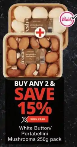 Checkers White Button/ Portabellini Mushrooms offer