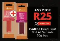 Checkers Padkos Dried Fruit Roll All Variants offer