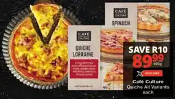 Checkers Cafè Culture Quiche All Variants offer