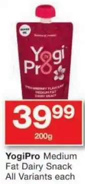 Checkers YogiPro Medium Fat Dairy Snack All Variants offer