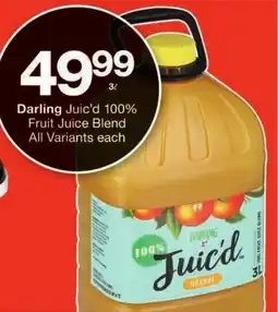 Checkers Darling Juic'd 100% Fruit Juice Blend All Variants offer
