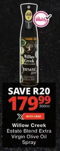 Checkers Willow Creek Estate Blend Extra Virgin Olive Oil Spray offer