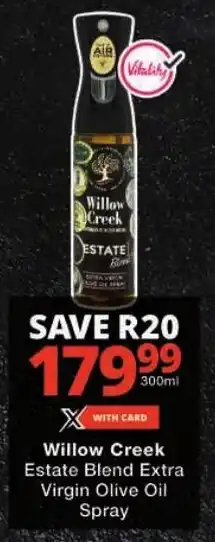 Checkers Willow Creek Estate Blend Extra Virgin Olive Oil Spray offer