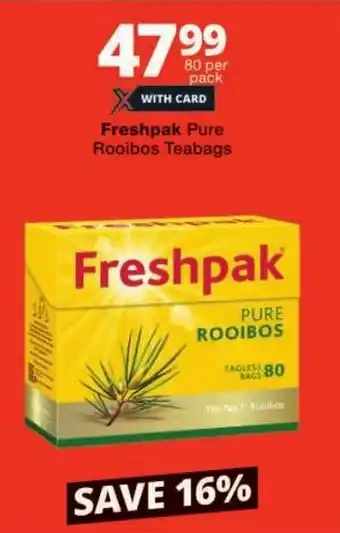 Checkers Freshpak Pure Rooibos Teabags offer