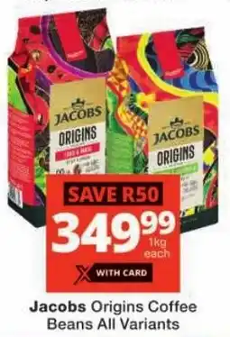Checkers Jacobs Origins Coffee Beans All Variants offer