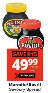 Checkers Marmite/ Bovril Savoury Spread offer