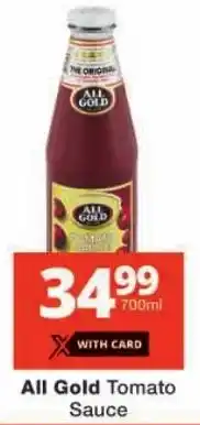 Checkers All Gold Tomato Sauce offer