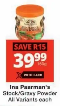 Checkers Ina Paarman's Stock/ Gravy Powder All Variants offer