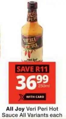 Checkers All Joy Veri Peri Hot Sauce All Variants offer