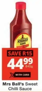 Checkers Mrs Ball's Sweet Chilli Sauce offer