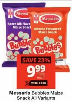 Checkers Messaris Bubbles Maize Snack All Variants offer