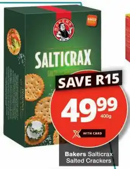 Checkers Bakers Salticrax Salted Crackers offer
