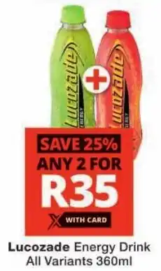 Checkers Lucozade Energy Drink All Variants offer