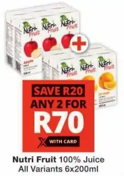 Checkers Nutri Fruit 100% Juice All Variants offer