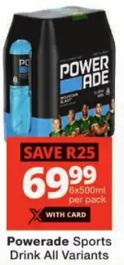 Checkers Powerade Sports Drink All Variants offer