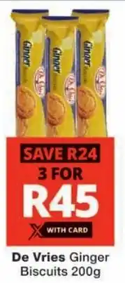 Checkers De Vries Ginger Biscuits offer