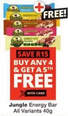 Checkers Jungle Energy Bar All Variants offer