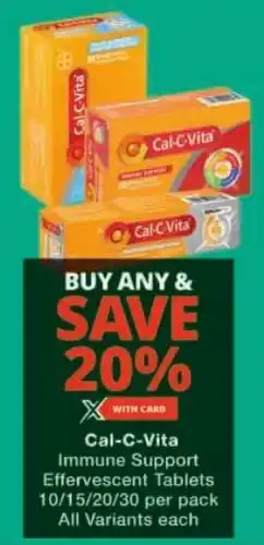 Checkers Cal-C-Vita Immune Support Effervescent Tablets offer