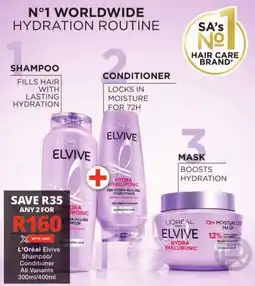 Checkers L'Oréal Elvive Shampoo/ Conditioner All Variants offer